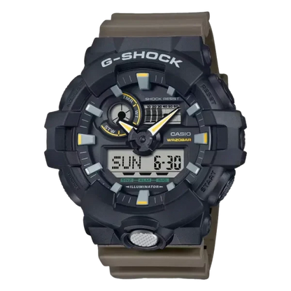 Capsulehorloge met tweekleurige utilitykleuren GA-710TU-1A3ER