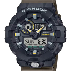 Capsulehorloge met tweekleurige utilitykleuren GA-710TU-1A3ER