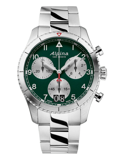 Alpina STARTIMER Pilot Quartz Chronograaf Grote Datum 41mm