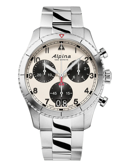 Alpina STARTIMER Pilot Quartz Chronograaf Grote Datum 41mm