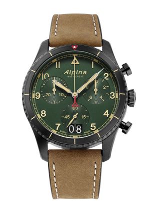 Alpina STARTIMER Pilot Quartz Chronograaf Grote Datum 41mm