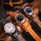 Vario 1918 Pilot horloge met messing crèmekleurige wijzerplaat en oranje lume